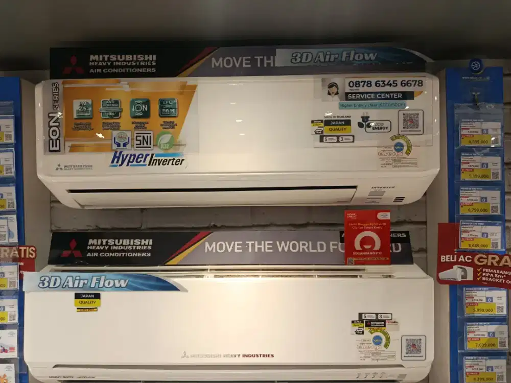 CICILAN AC MITSUBISHI 1/2PK INVENTER BUNGA 0% FREE 2X ANGSURAN