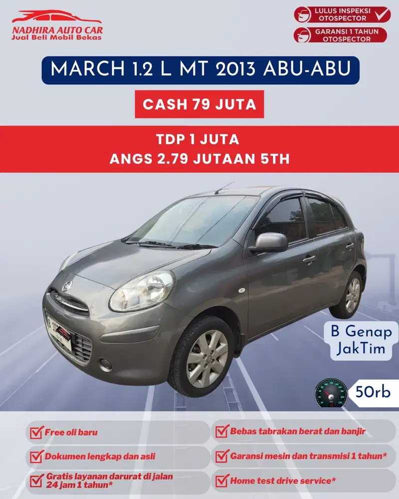TDP 1 Juta March 1.2 L MT 2013 Abu-abu