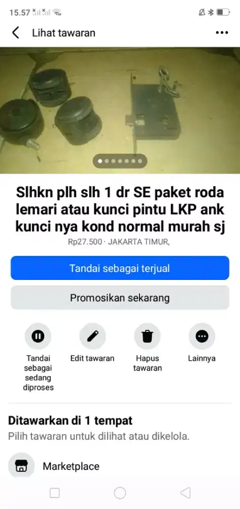 Slhkn plh slh 1 dr SE paket roda lemari atau sblh nya hrg murah sj cpt