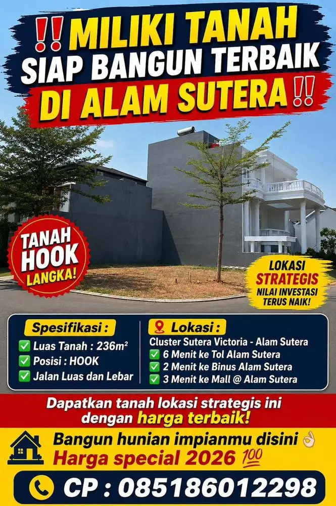 TANAH HOOK KAVLING SUTERA VICTORIA