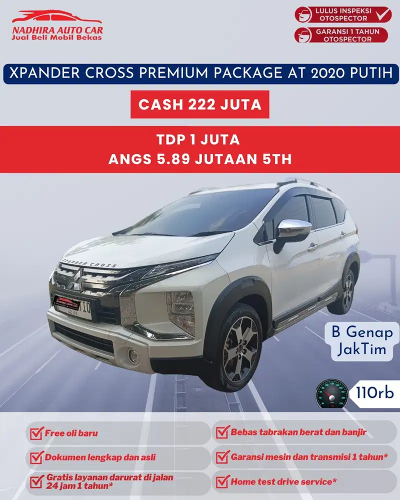 TDP 1 Juta Xpander Cross Premium Package AT 2020 Putih