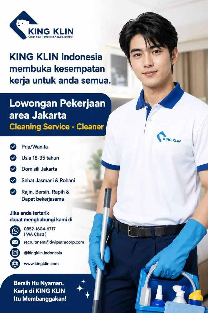 Dibutuhkan, Cleaning Service / Cleaner Area Jakarta Selatan