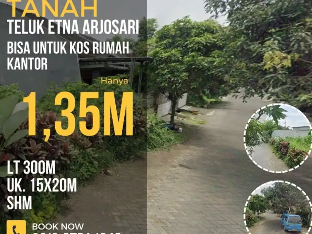 Tanah dijual lt300 teluk etna taspen depag plasa araya RSmedika blimbing Malang