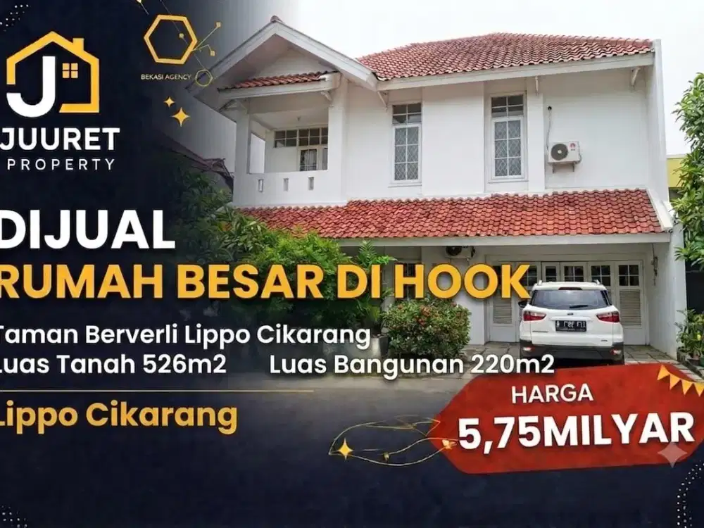 Dijual Rumah Besar Huk Taman Beverli Lippo Cikarang