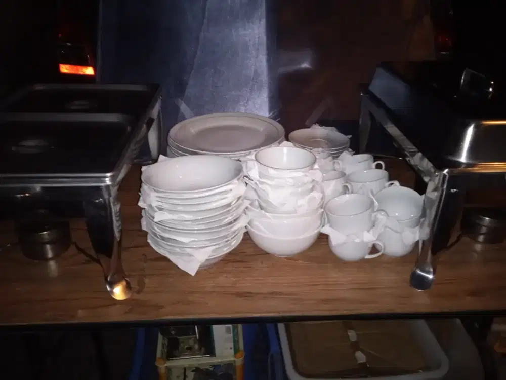 Piring tea set pemanas etc