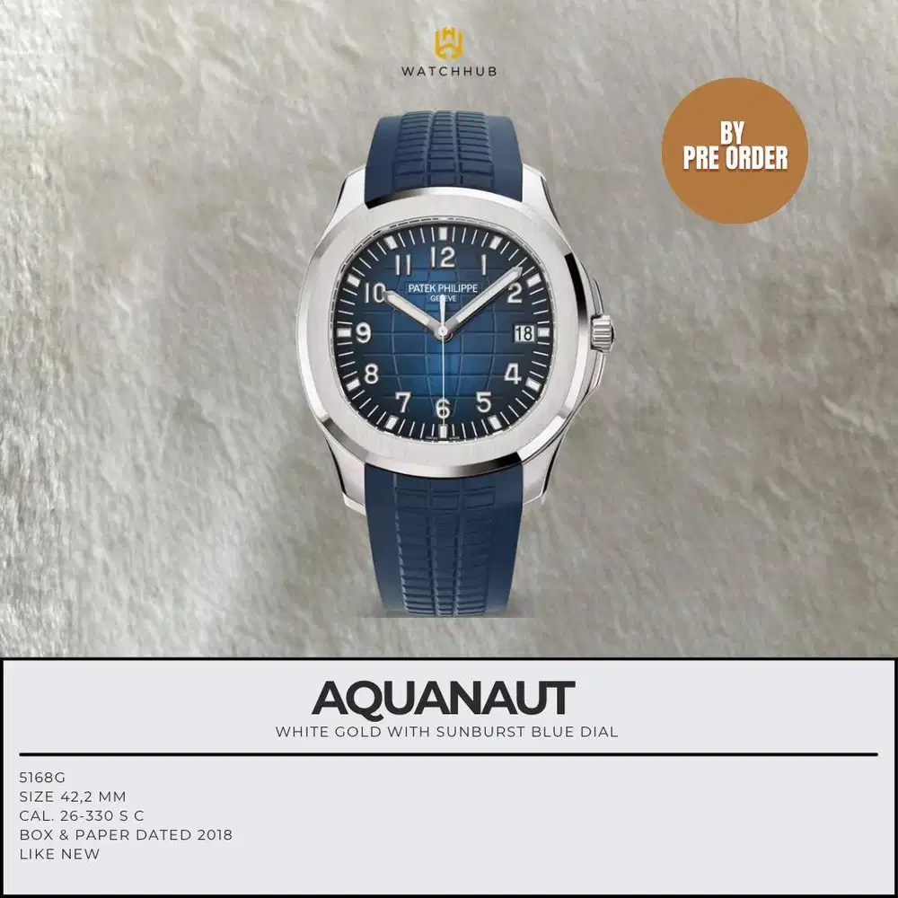 [PRE-ORDER] PATEK PHILIPPE AQUANAUT SUNBURST BLUE 5168G