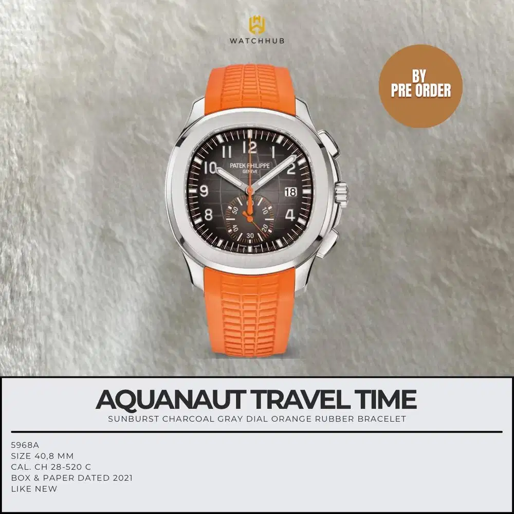 [PRE-ORDER] PATEK PHILIPPE AQUANAUT TRAVEL TIME CHARCOAL GRAY 5968A
