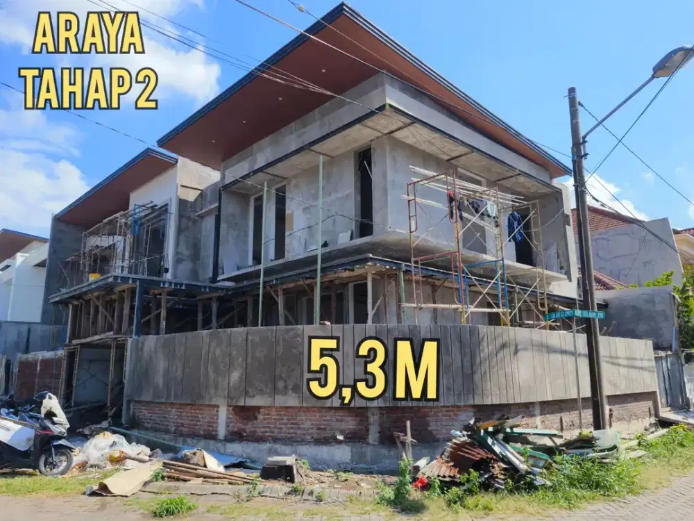 BARU GRESS RUMAH HOOK MODERN TROPIS MEWAH ARAYA 2 GALAXY BUMI PERMAI SURABAYA TIMUR. DEKAT MERR, MANYAR, KLAMPIS, ITS, Dsb