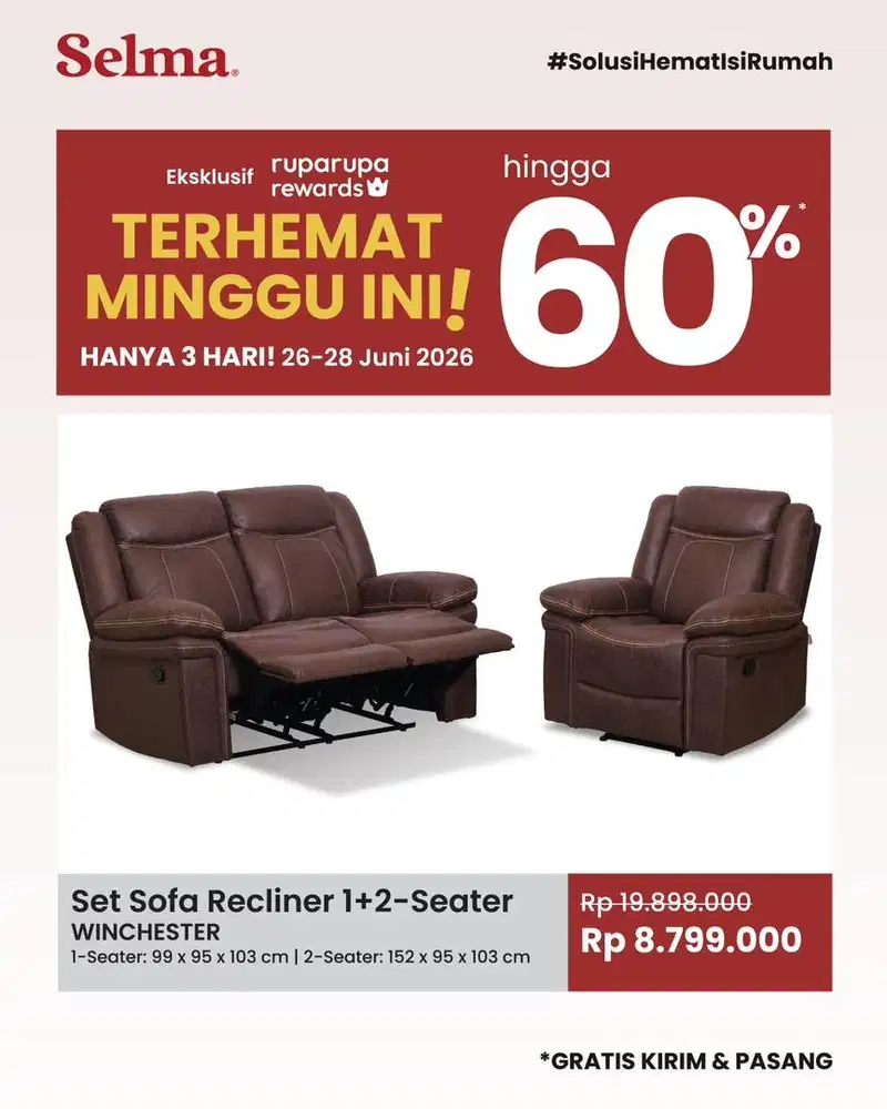 SOFA RECLINER 321Seat winchester