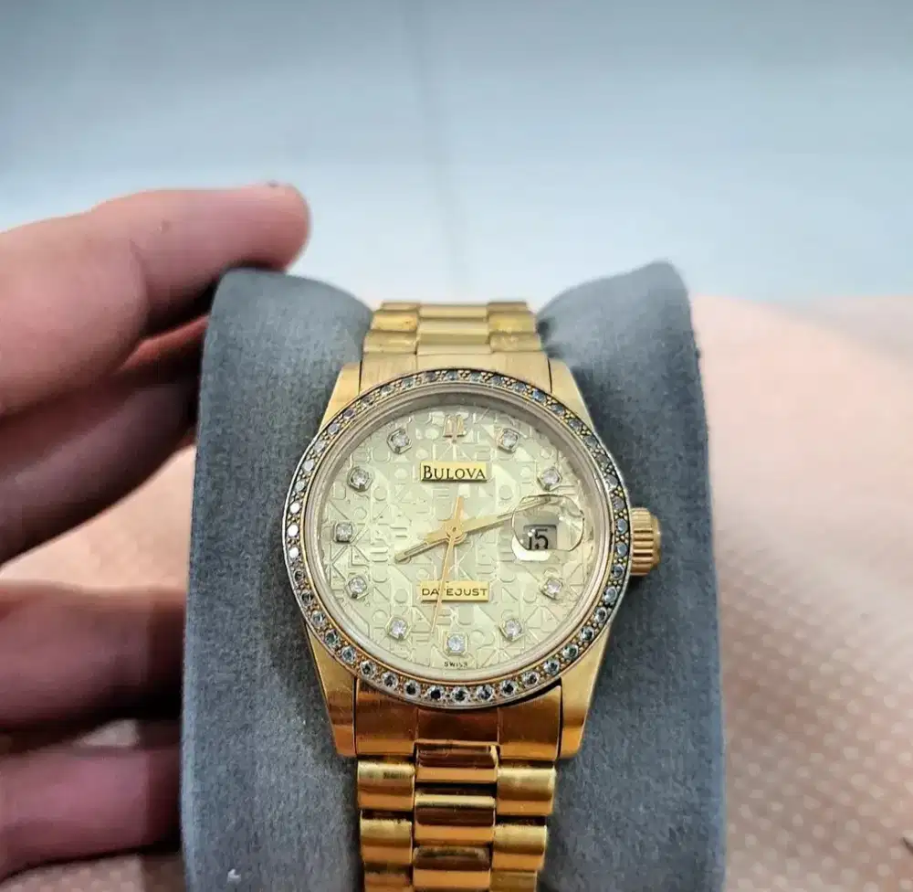 Jam tangan bulova datejust 23k gp automatic eta swiss heuet tissot mid