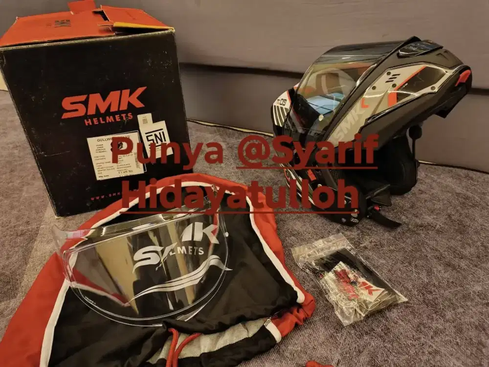 SMK Gullwing V2 Tekker Orange Modular + Extra Visor Dark Smoke