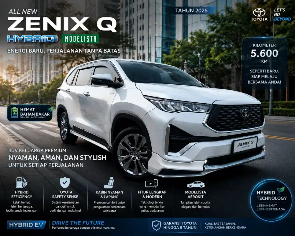 [Km 5Rb] Toyota Zenix Q Modelista TSS 2025