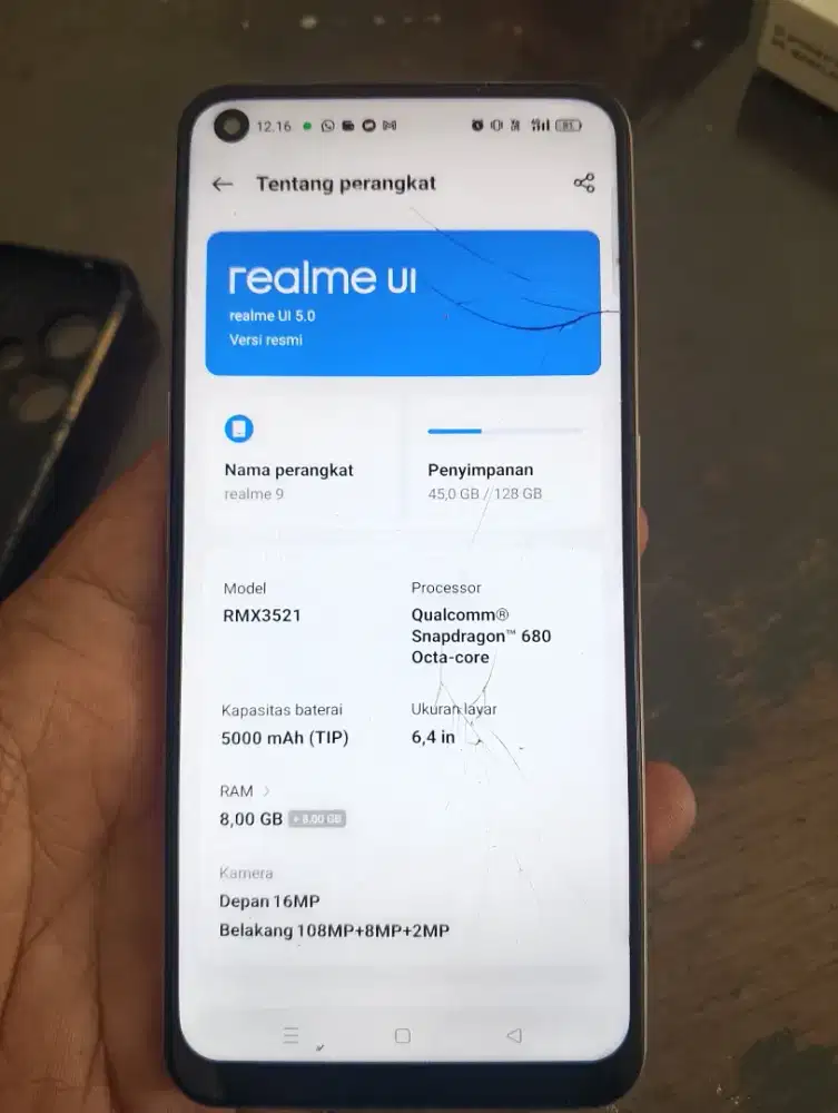 Hp realme 9 ram 8+8gb/128gb