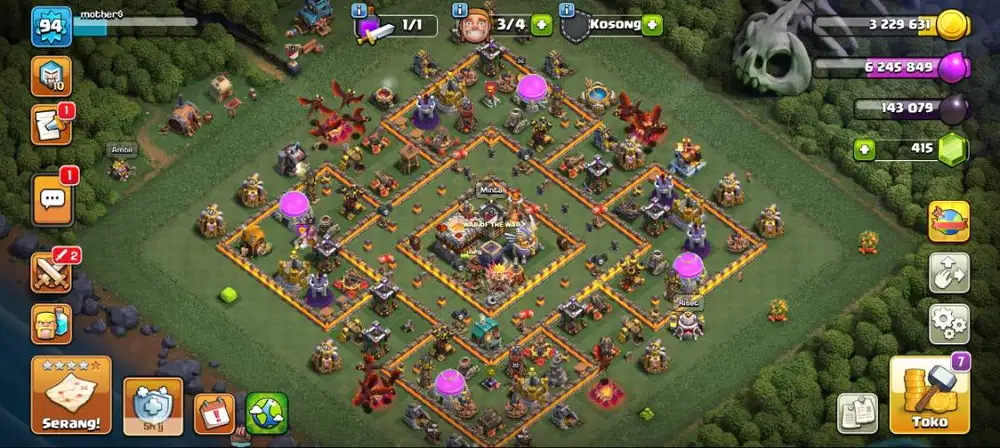 Jual akun coc th 11