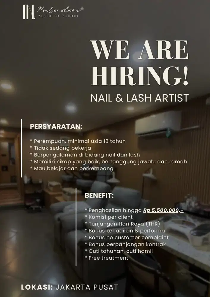 Loker Lash & Nail Terapis Lowongan Kerja Jakarta Pusat