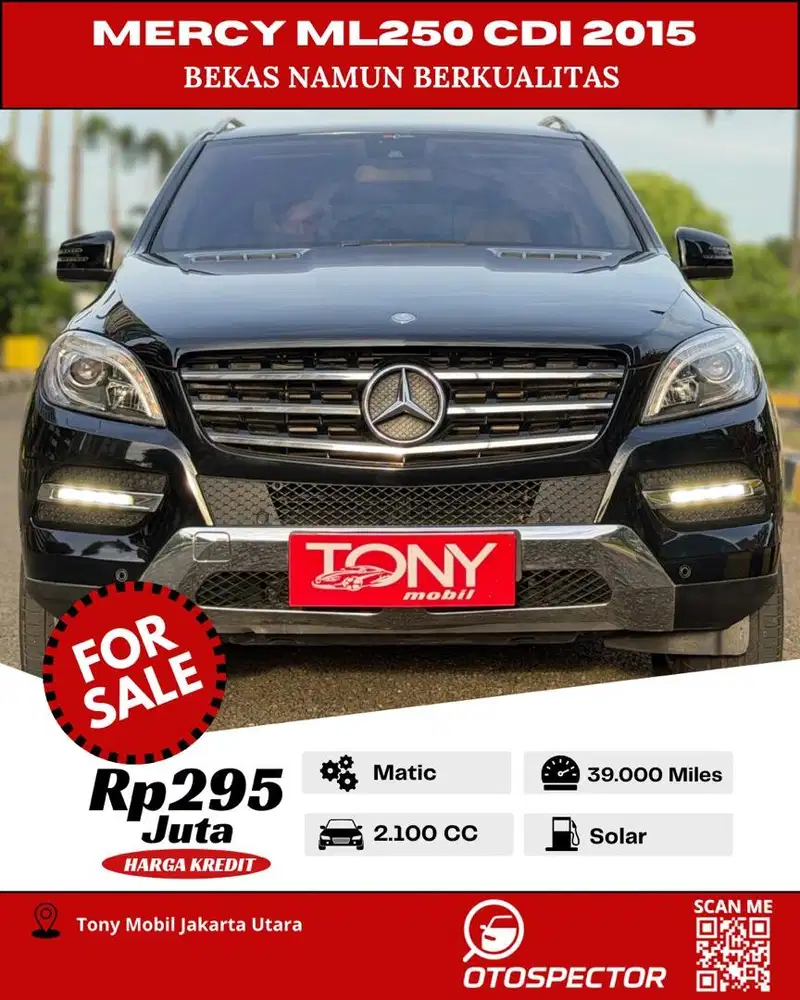 Mercedes Benz ML250 CDI Diesel 2015 Hitam