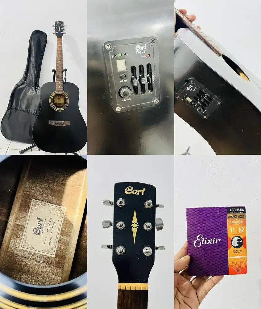 Gitar Cort Ad810e BKS (Black Satin) Tipe warna yang lumayan langka