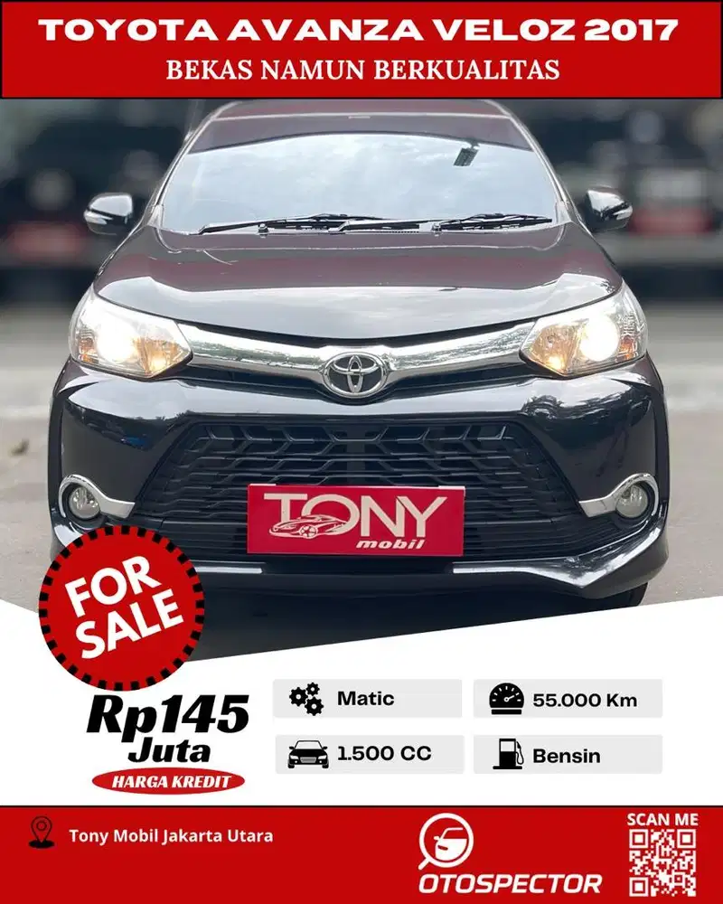 Toyota Avanza Veloz 1.5 AT 2017 Hitam
