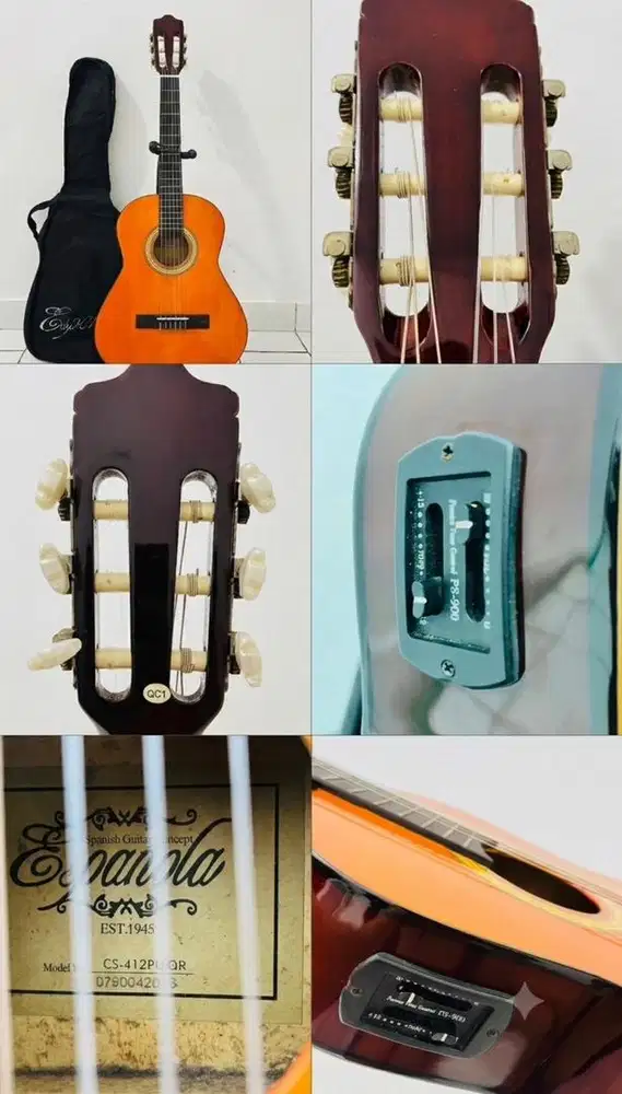 Gitar 3/4 ESPANOLA Akustik Elektrik CS 412PUQR Rare Classic