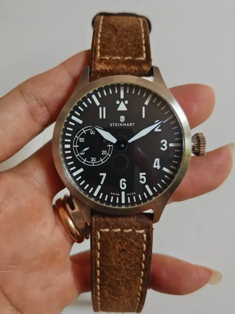 Steinhart Nav B-uhr Unitas 6497 manual winding 48 mm original bekas