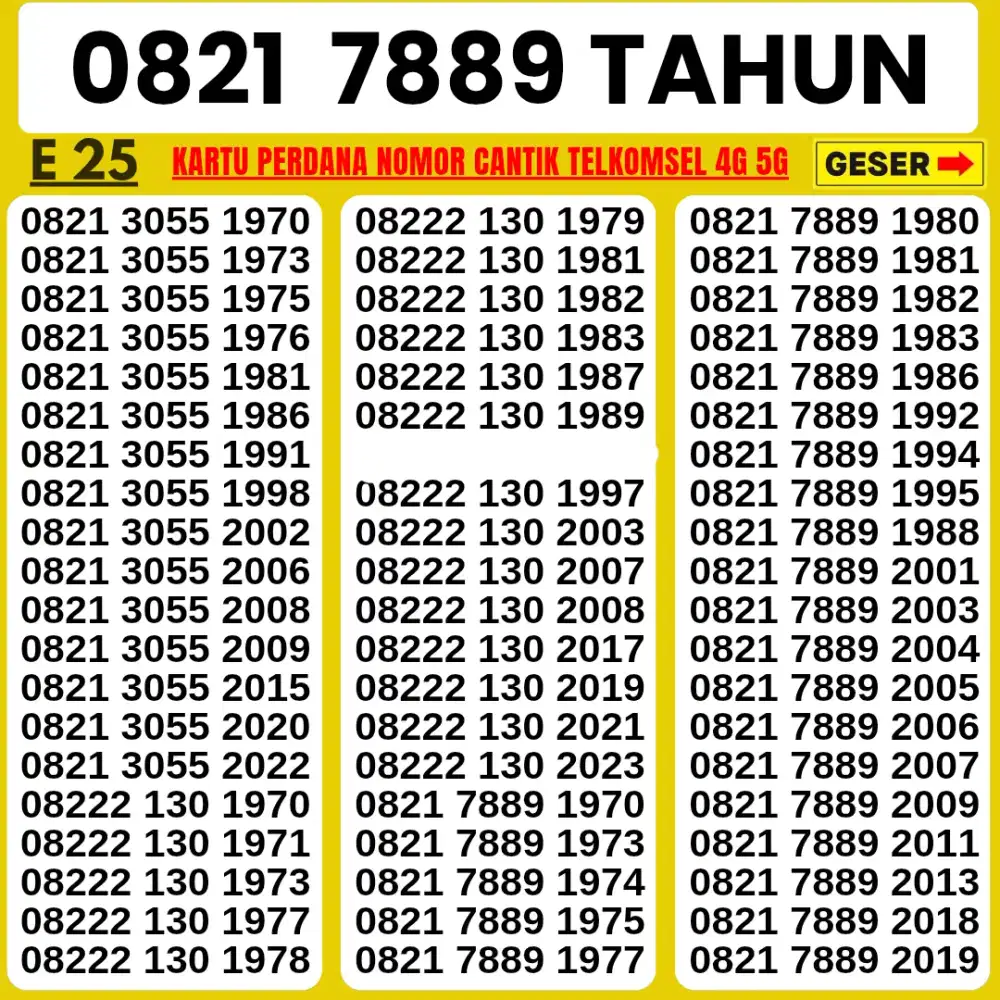 NOMOR CANTIK TELKOMSEL SUPER KARTU PERDANA SUPPORT 4G 5G