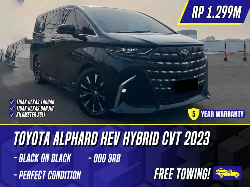 Toyota Alphard HEV Hybrid CVT 2023 Black Hitam