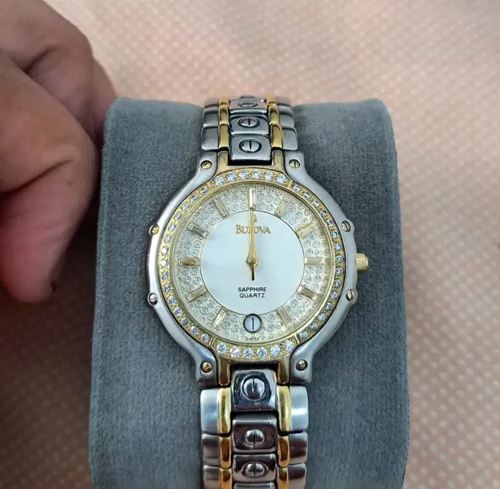 Jam tangan bulova sapphire 18kgp eta swiss baterai seiko heuer tissot