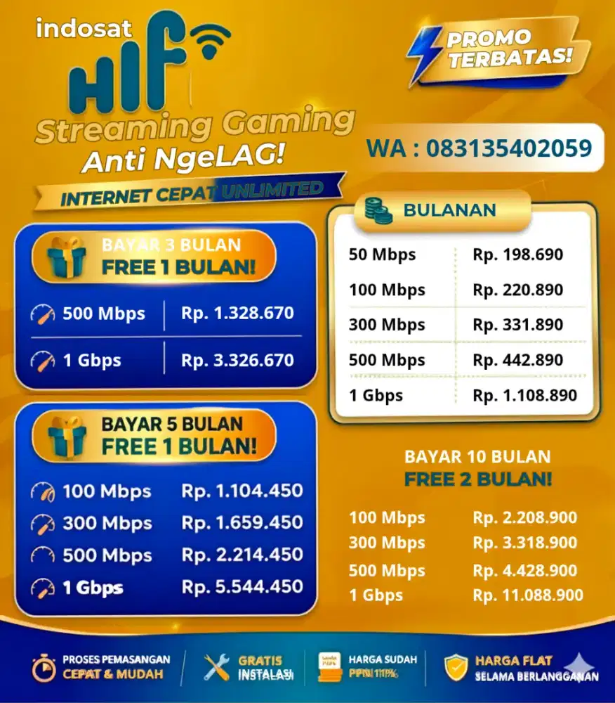 Ready Pemasangan Wifi Hifi Indosat