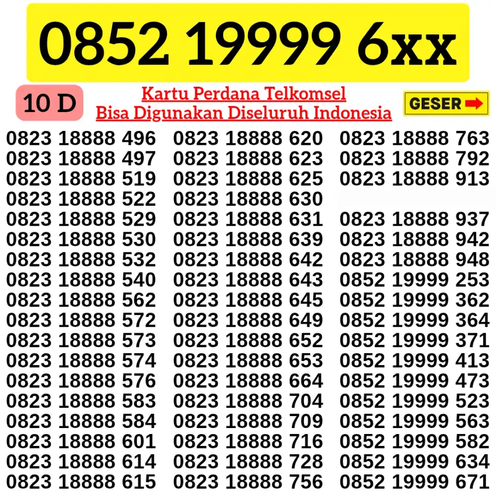 NOMOR CANTIK TELKOMSEL SUPER KARTU PERDANA SUPPORT 4G 5G