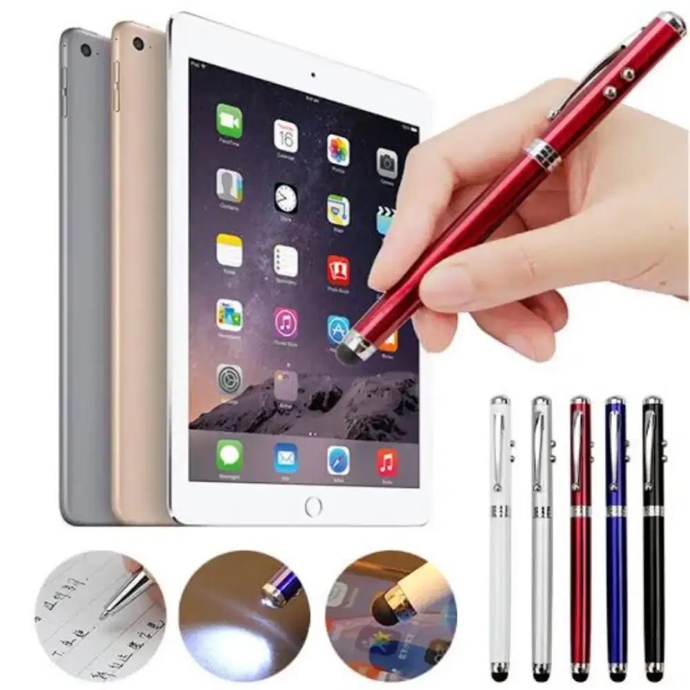 STYLUS PEN 4 IN 1 UNIVERSAL - PULPEN STYLUS SENTER LASER POINTER