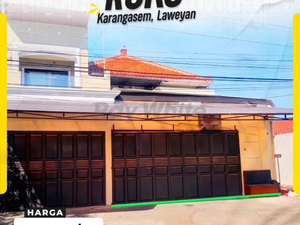 Disewakan Ruang Ruko Strategis Siap Pakai Lebar Depan 7,5m Hadap Utara di Jl. Melon Raya Karangasem Laweyan Surakarta