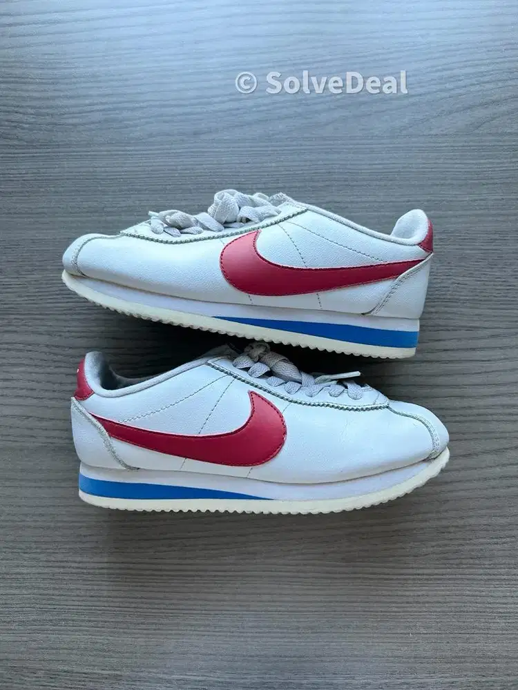 Sepatu Nike Classic Cortez Forrest Gump White Red Sneakers Casual