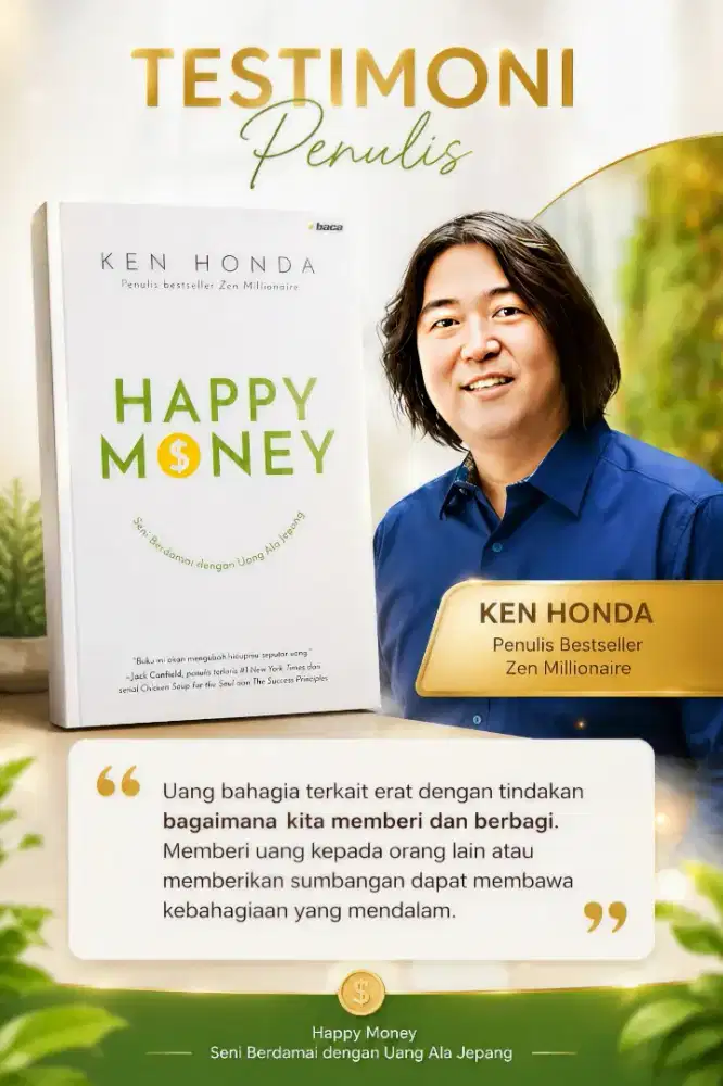 Buku Happy Money Ken Honda Seni Berdamai dengan Uang Ala Jepang