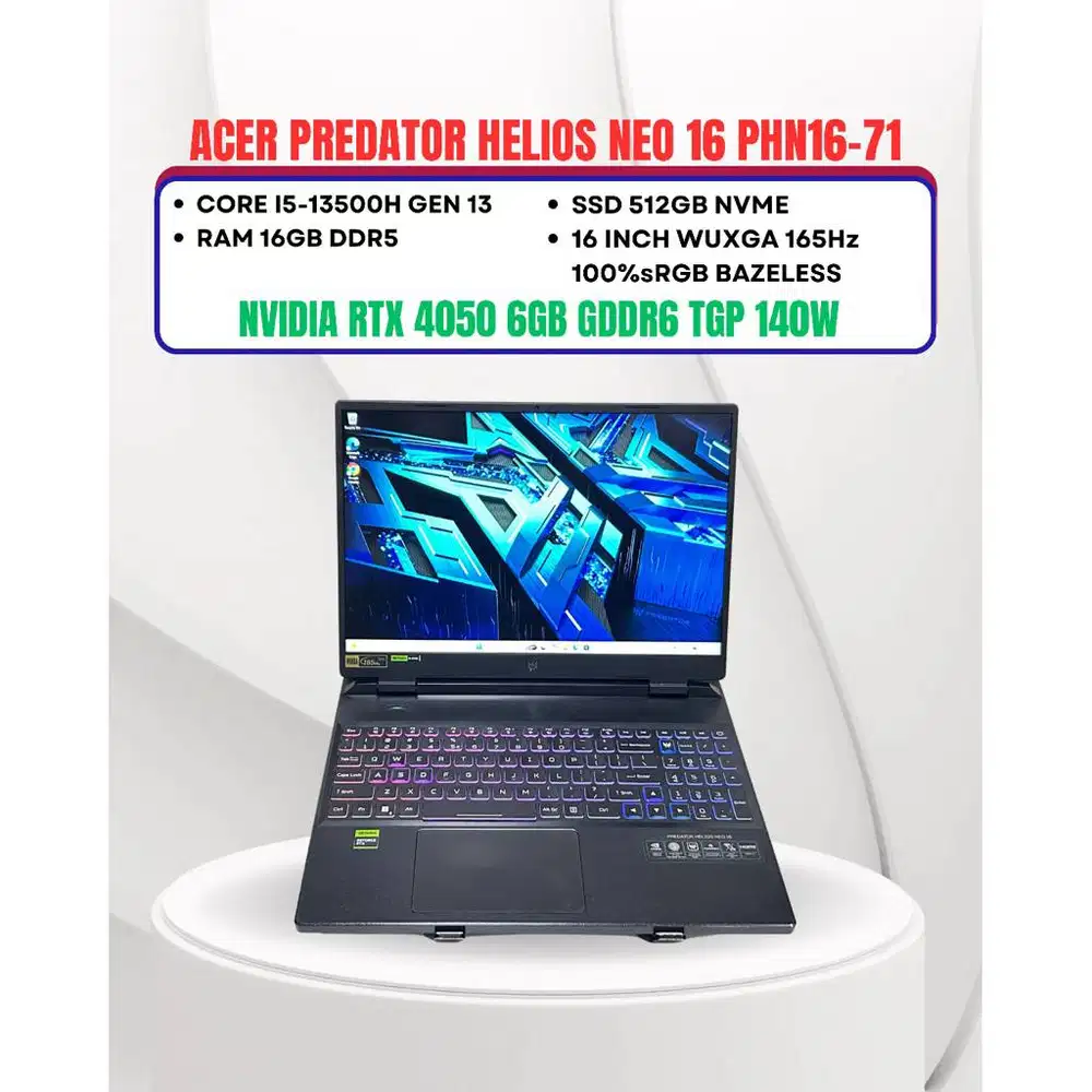 ACER PREDATOR HELIOS NEO 16 PH16-71 CORE I5-13500H NVIDIA RTX 4050