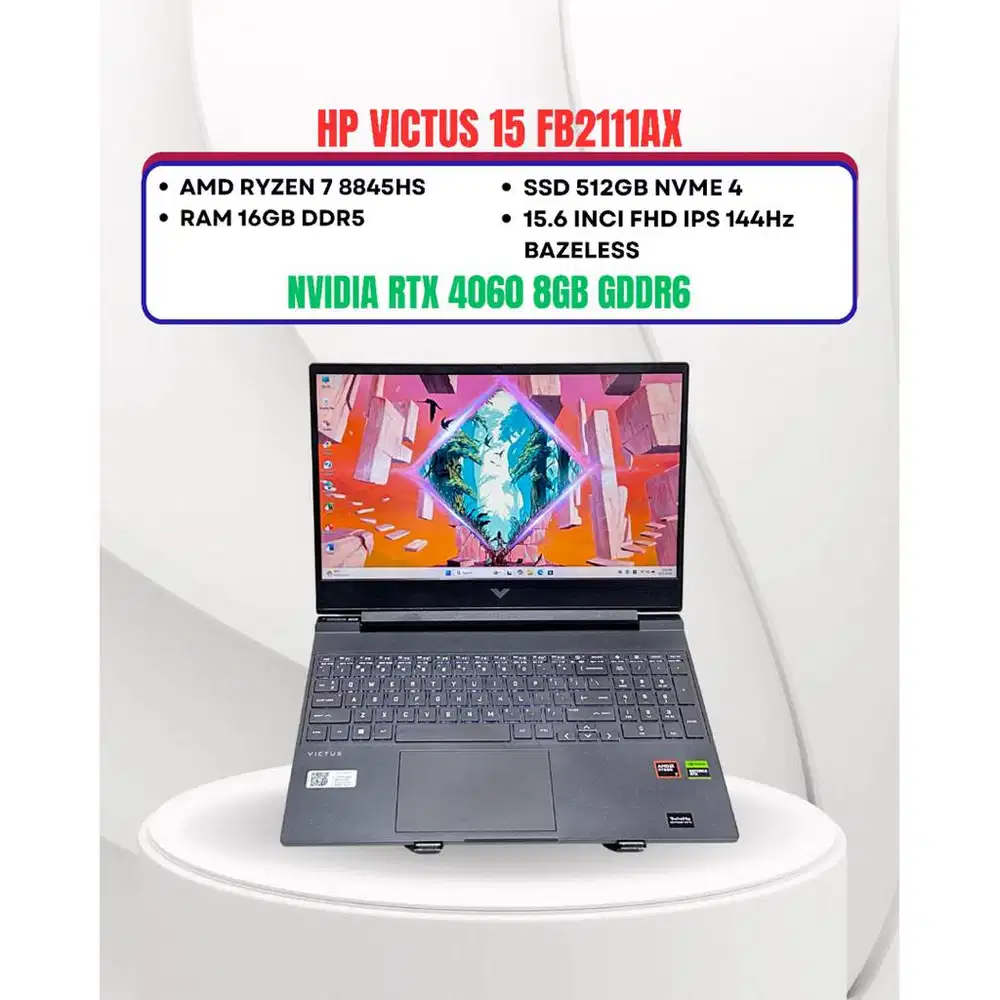 HP VICTUS 15 FB2111AX AMD RYZEN 7 8845HS RTX 4060 RAM 16GB SSD 512GB 1