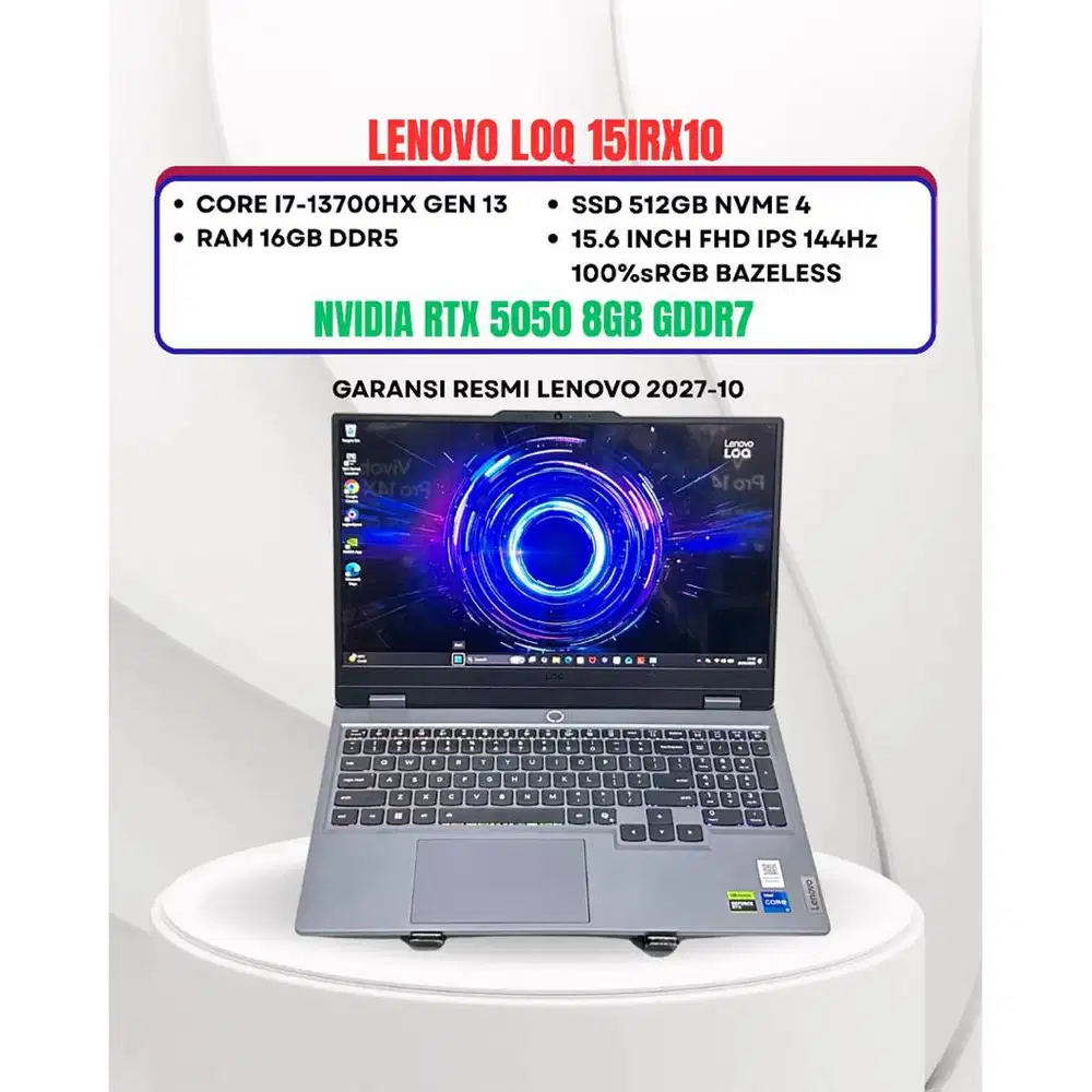 LENOVO LOQ 15IRX10 CORE I7-13700HX NVIDIA RTX 5050 RAM 16GB SSD 512GB