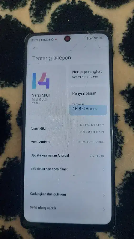 Xiaomi note 14 4G ram 8 128 minus ganti lcd