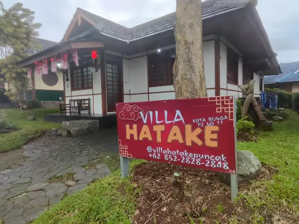 Dijual Villa HATAKE Cipanas Kota Bunga Puncak 220m2 Ala Jepang Income 4jt perbulan