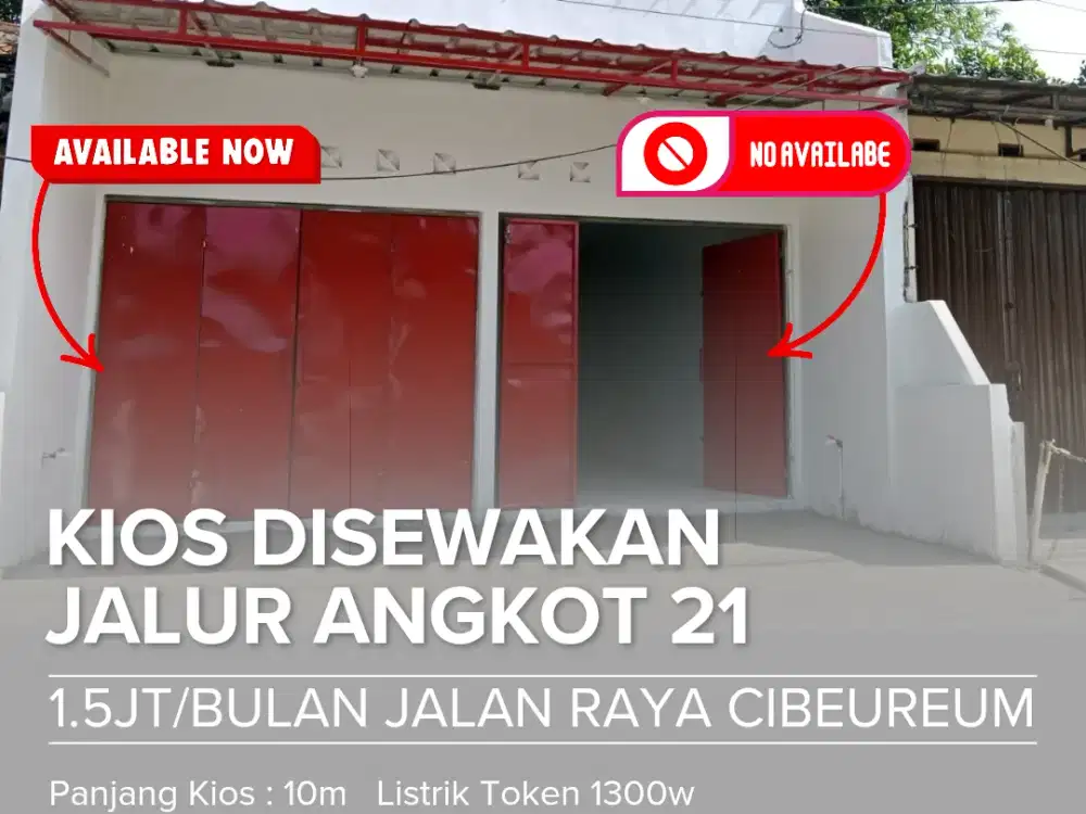 Kios 66m2 Jalur Angkot Cibeureum BNR Kota Bogor 2pintu air sumur