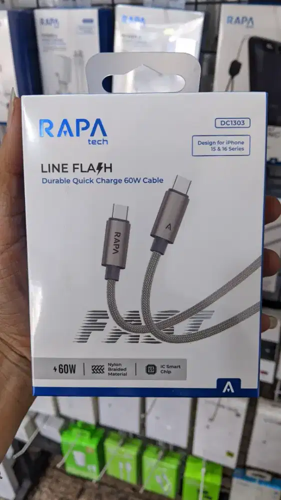 KABEL DATA TYPE-C TO TYPE-C RAPA TECH LINE FLASH