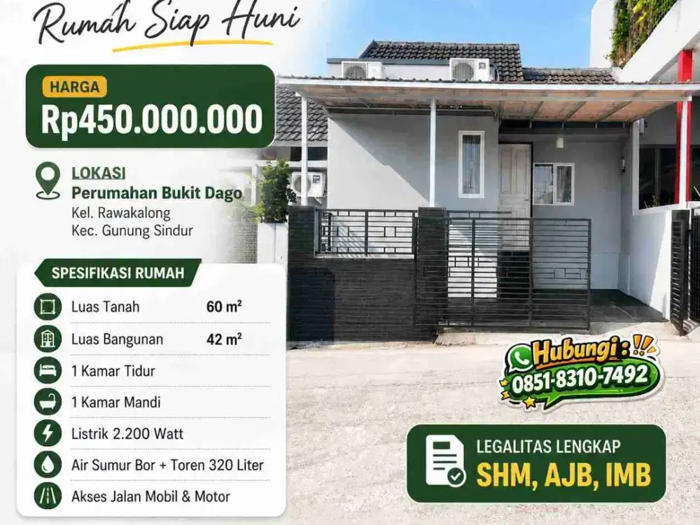 JUAL RUMAH SECONDARY 1 Lantai TERAWAT DEKAT SERPONG