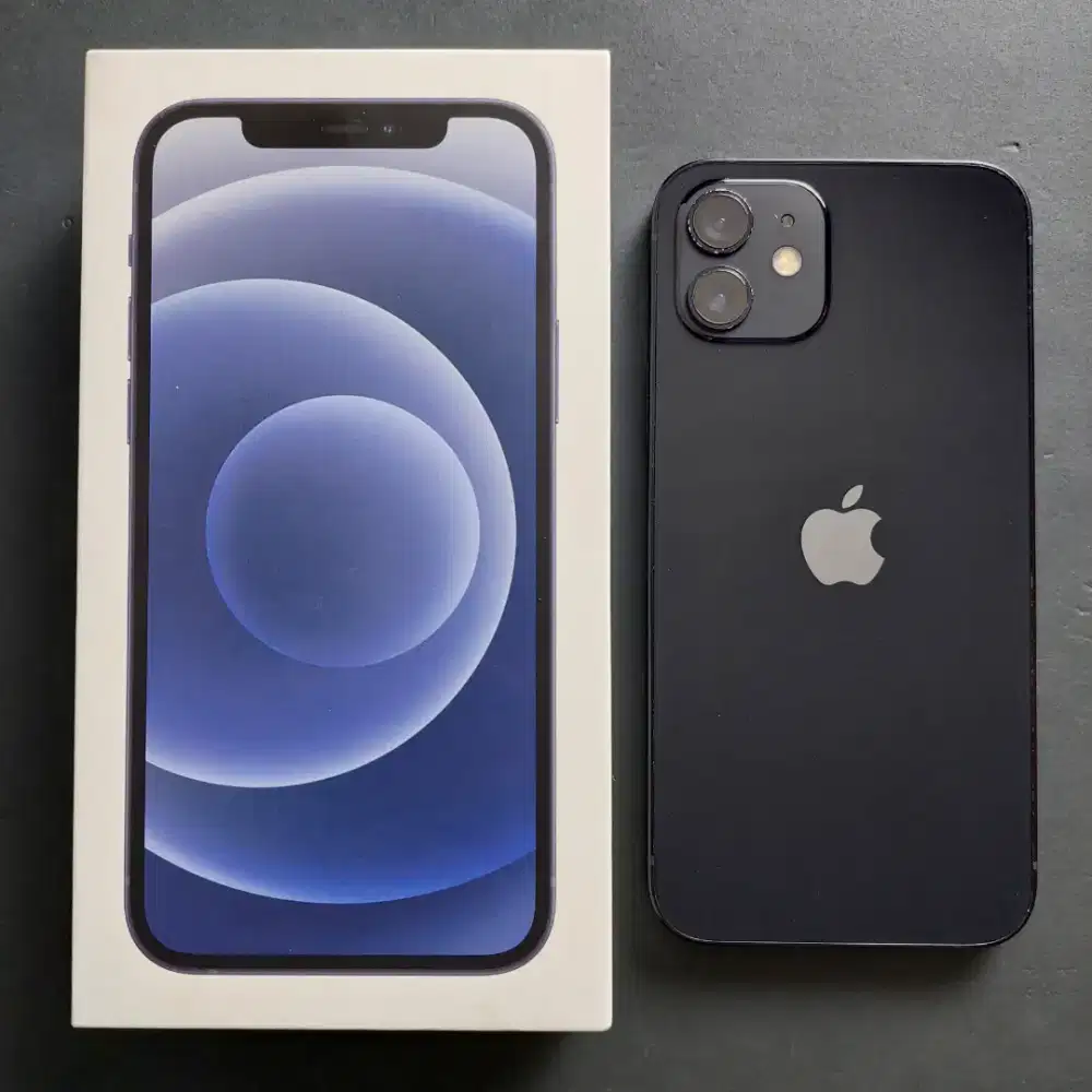 IPHONE 12 BLACK 128GB EX GARANSI RESMI IBOX