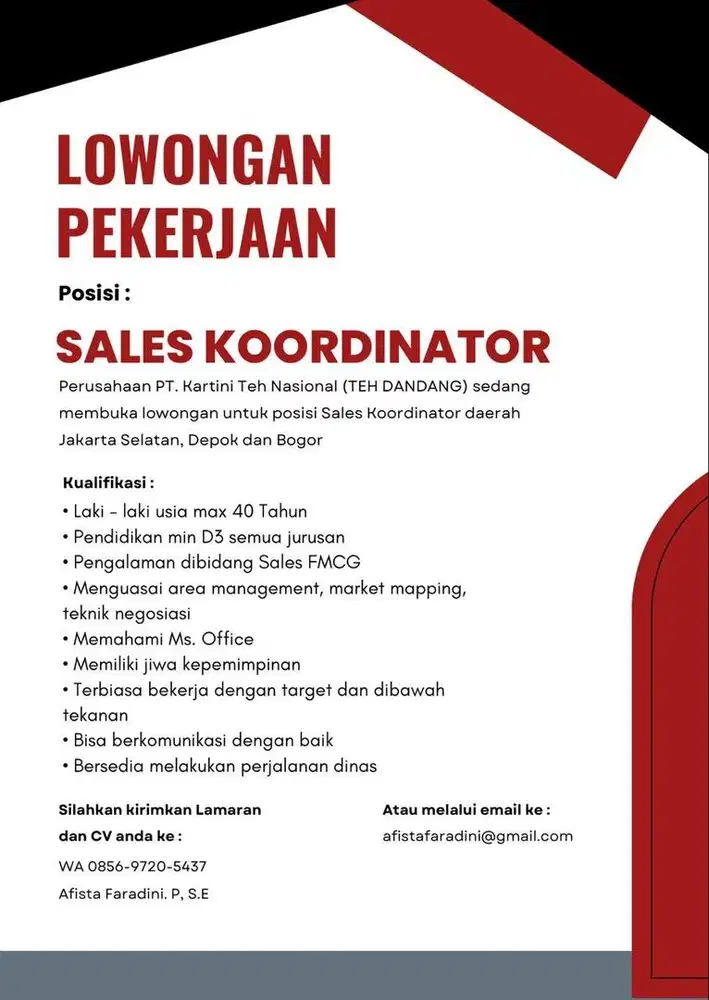 Lowongan Kerja SK dan SPG/SPB