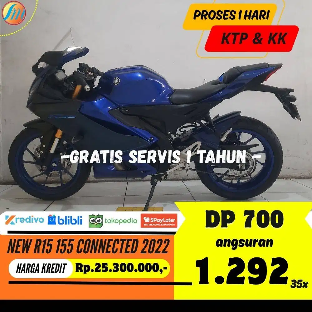 YAMAHA R15 155 CONNECTED 2022 KREDIT DP HANYA 700RB ANGSURAN RINGAN