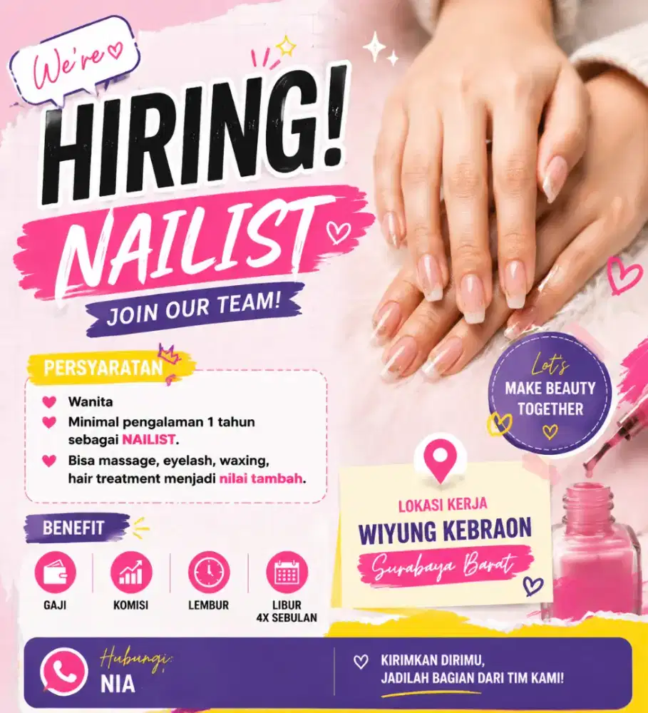 Lowongan NAILIST Surabaya Barat