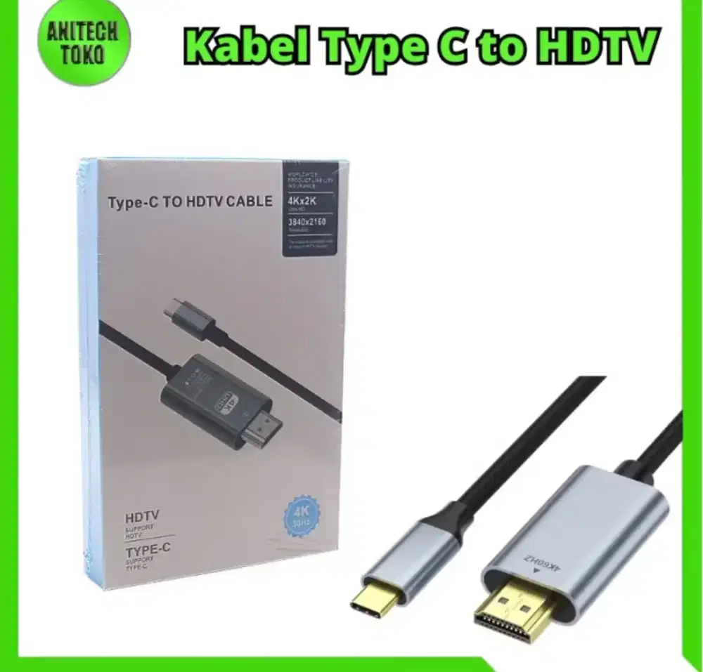 Kabel USB Type C 3.1 to HDMI TV Converter 4K  2 Meter  Converter Hp