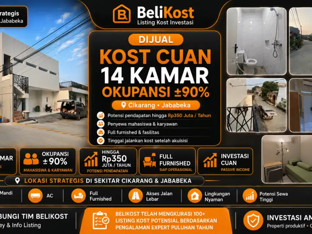 DIJUAL BISNIS KOSAN DI CIKARANG