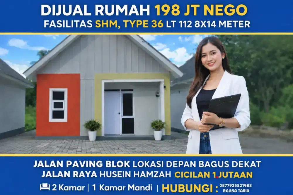 RUMAH PROMO MURAH SHM PALMAS GARDEN KEREN JLHUSEIN HAMZAH BLOK DEPAN