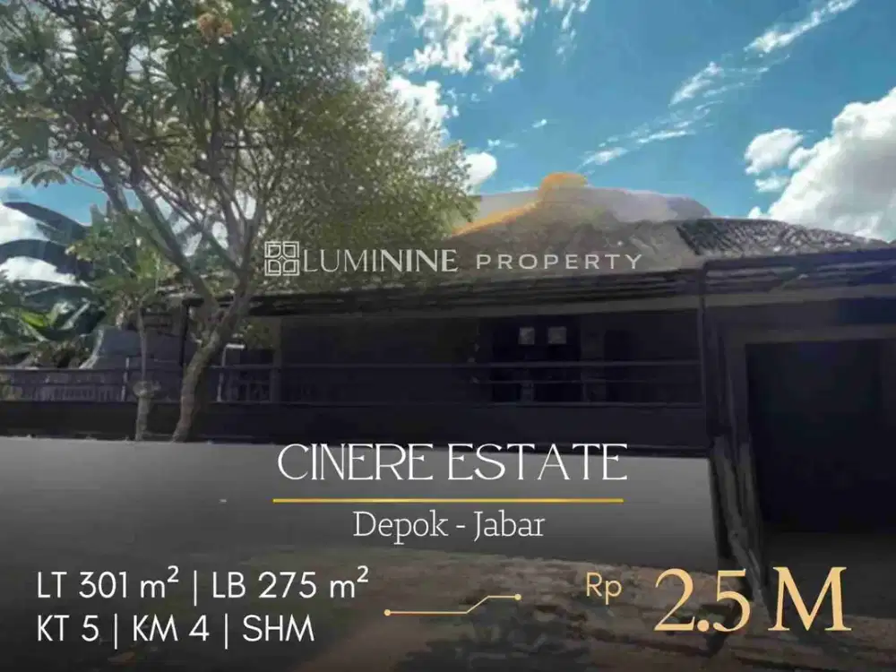 DIJUAL RUMAH LUAS POSISI KULDESAK NYAMAN & TEDUH,BISA KPR DI CINERE ESTATE LIMO DEPOK
