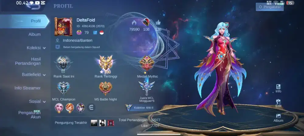 Jual akun mobile legends